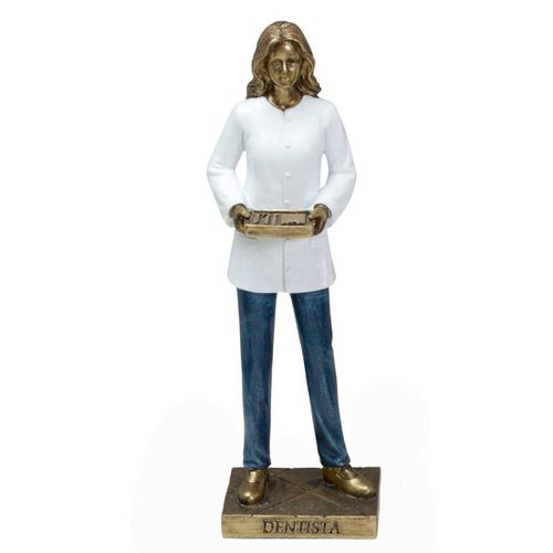 Mulher Dentista Decorativa 24cm em Resina Mabruk