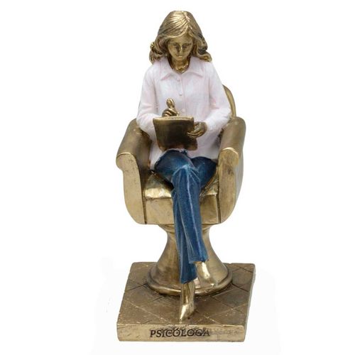 Mulher Psicóloga Decorativa 19,5cm em Resina Mabruk