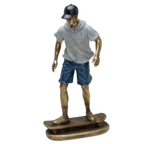 Homem Skatista Decorativo 27cm em Resina Mabruk