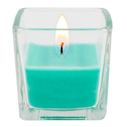 Vela Aromática Decorativa 5x5cm C/ Suporte em Vidro Cascavel