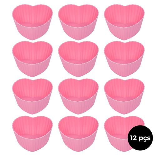 Jogo de Forma Coração 12 Peças em Silicone Top Útil
