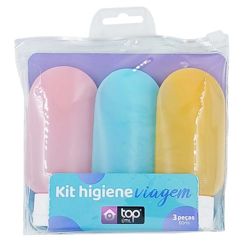 Kit Viagem Color 3 Peças em Plástico Top Útil