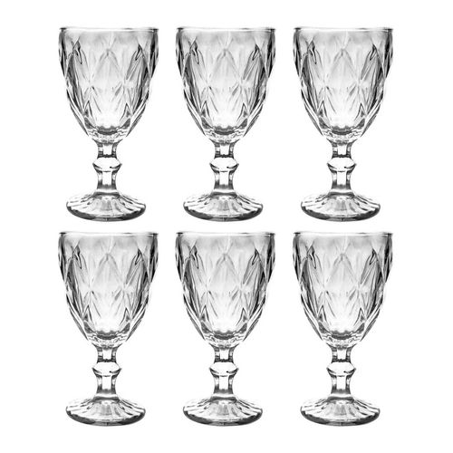 Jogo de Taças Diamante 6 Peças 260ml em Vidro Original