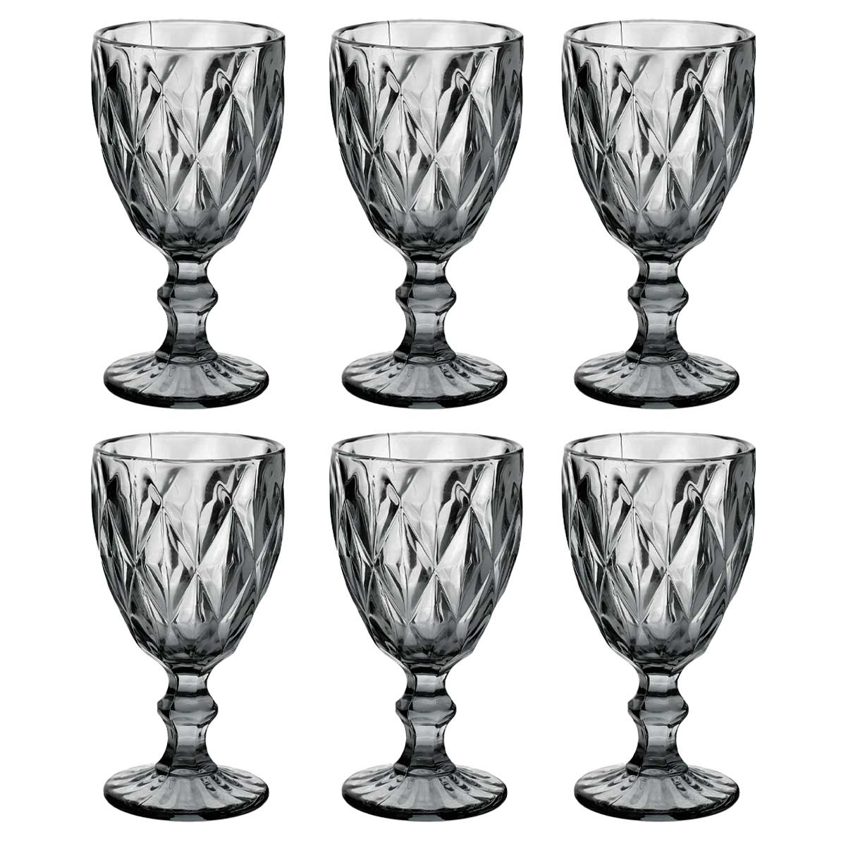 Jogo de Taças Diamante 6 Peças 260ml em Vidro Original