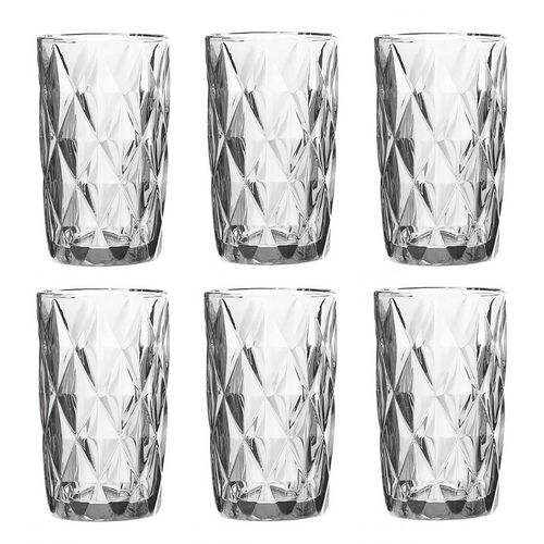 Jogo de Copos Diamante 6 Peças 400ml em Vidro Original