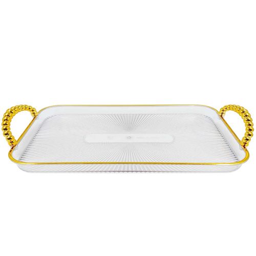 Bandeja C/ Alça Decorativa 41,5x30,5cm em Plástico Megagift