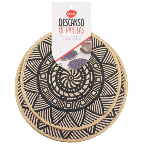 Descanso de Panelas Estampado 2 Peças em Linho/Borracha Clink