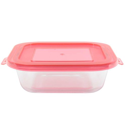 Pote Hermético Retangular C/ Tampa 370ml em Vidro Original