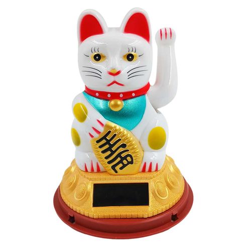 Gato da Sorte Maneki Neko Decorativo 12,5cm em Plástico Youbai
