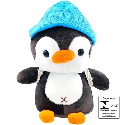 Pinguim de Pelúcia 20cm em Poliéster Fizzy
