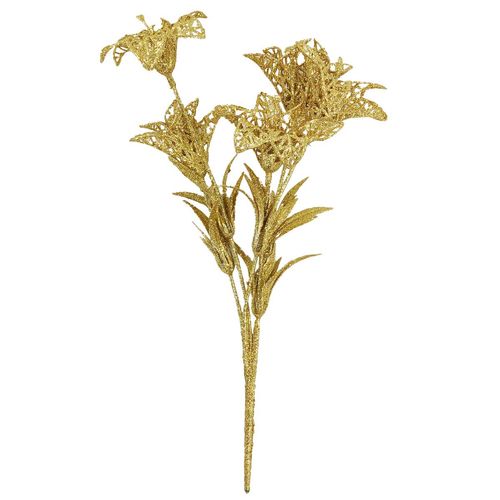 Flor Permanente C/ Glitter 33cm em Plástico Multiart