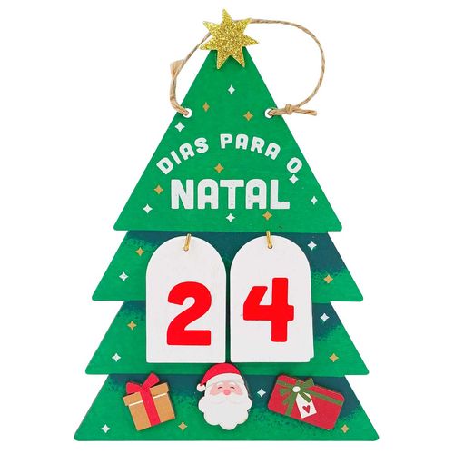 Calendário Natalino Contagem Regressiva 19x14,5cm em MDF Multiart