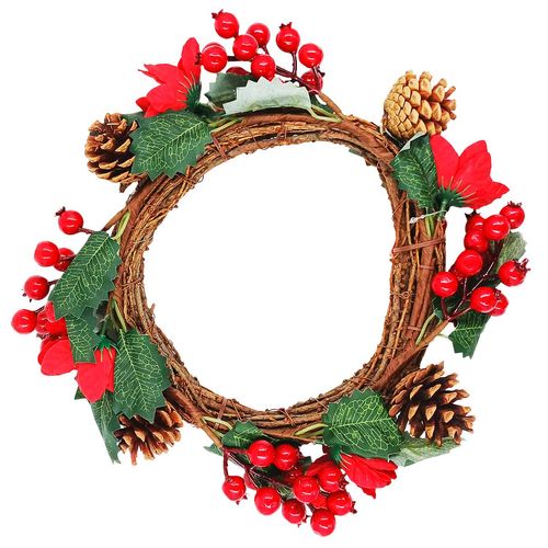 Guirlanda Natalina Decorativa 33cm em Madeira Multiart