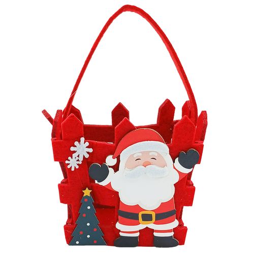 Cesta Natalina Papai Noel 10,5x11cm em Poliéster Multiart