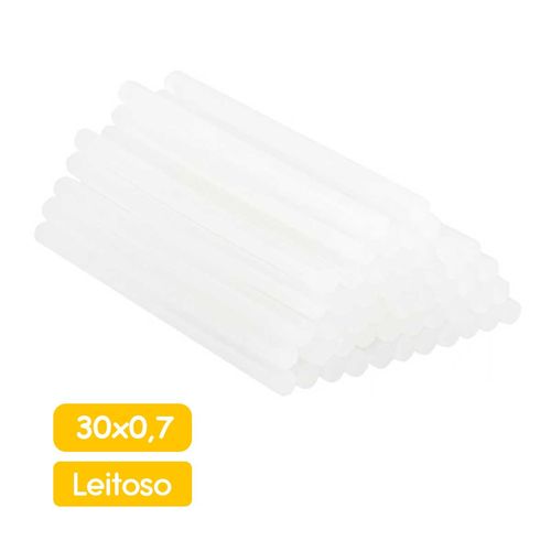 Refil Bastão de Cola Quente Branco 30x0,7cm em Plástico Charti