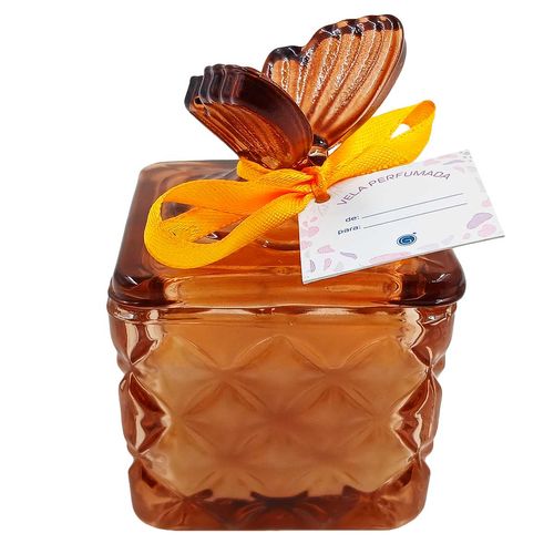 Vela Aromática C/ Suporte Butterfly em Vidro GiftHome