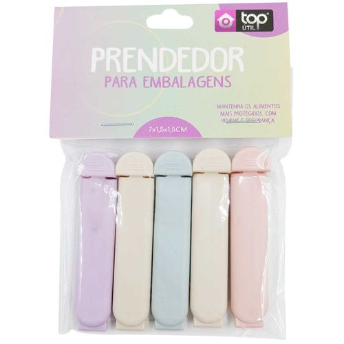 Prendedor P/ Embalagens 5 Peças em Plástico Top Útil