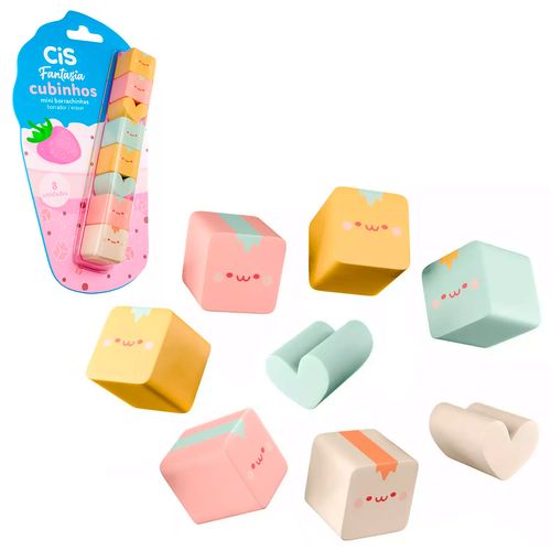 Jogo de Mini Borracha Cubinhos 8 Peças em Borracha Cis