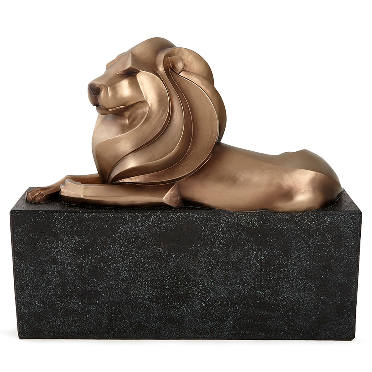 Leão Decorativo 36x40cm Em Resina Mart/Moas