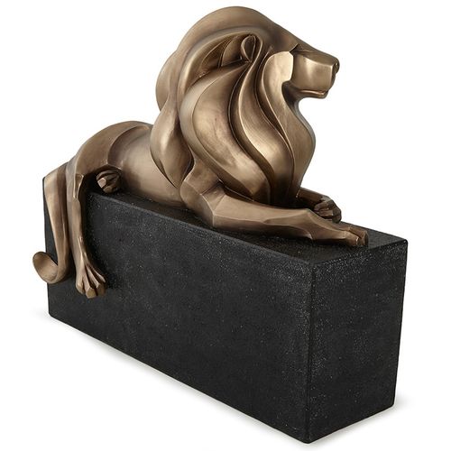 Leão Decorativo 36x40cm Em Resina Mart/Moas