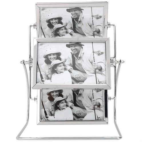 Porta Retrato Giratório Horizontal para até 8 Fotos 10 X 15 Cm Frente E Verso Brilho Sanxia