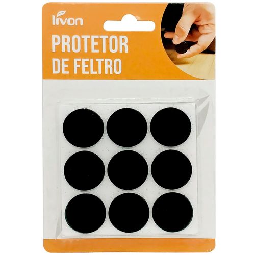 Protetor Adesivo Redondo 9 Peças em Borracha Livon