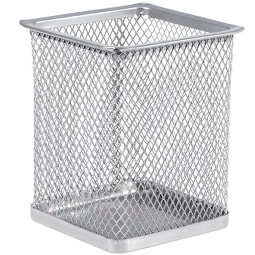 Porta Caneta Quadrado Aramado 9,5x8cm em Metal Livon