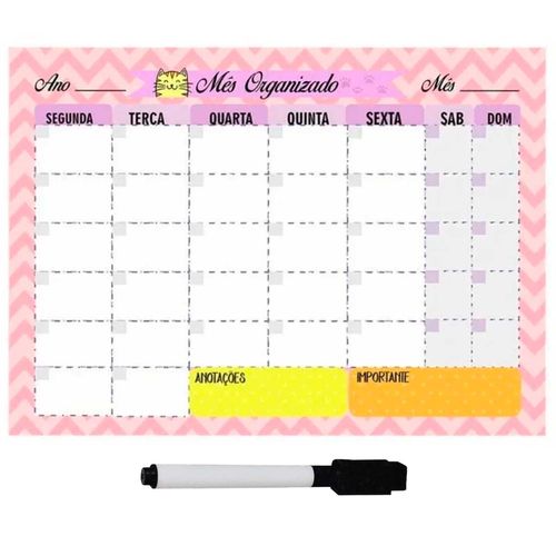 Planner de metal com caneta 26x20cm JB Criações  JB Criações