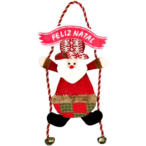 Placa Boneco Natalino C/ Guizos 38cm em Poliéster Rio Master