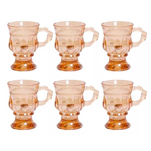 Jogo de Canecas Capuccino 6 Peças 142ml em Vidro Kehome