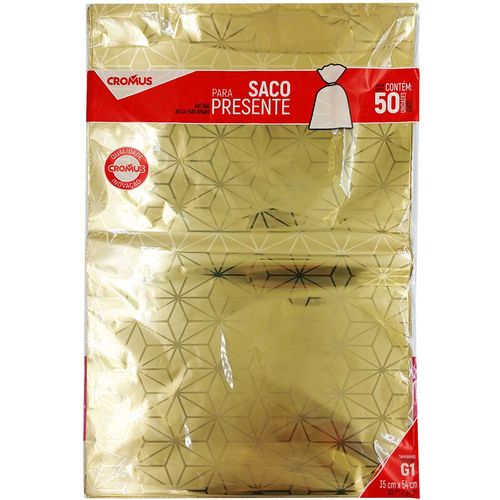 Saco P/ Presente Star 35x54cm em Plástico Cromus