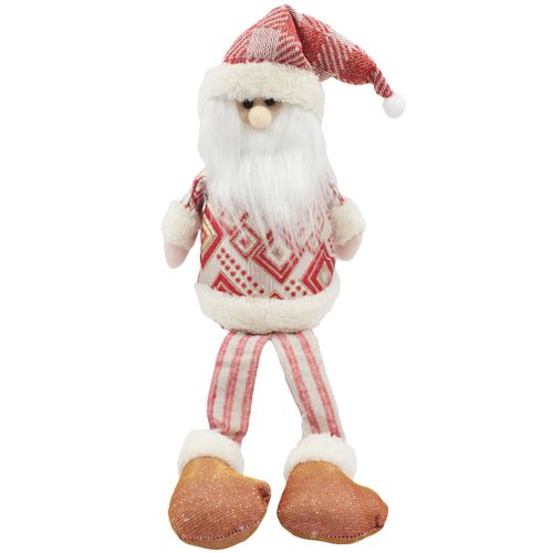 Boneco Natalino Xadrez C/ Perna Mole 40cm em Poliéster Rio Master