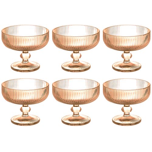 Jogo de Taças P/ Sobremesa Versalhes 6 Peças 310ml em Vidro Kehome