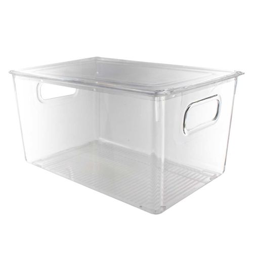 Caixa de Armazenamento C/ Alça + Tampa 27x18cm em Plástico Monaliza