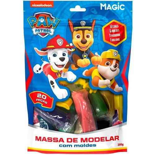 Massa de Modelar Patrulha Canina 20 Peças em Plástico Magic Kids