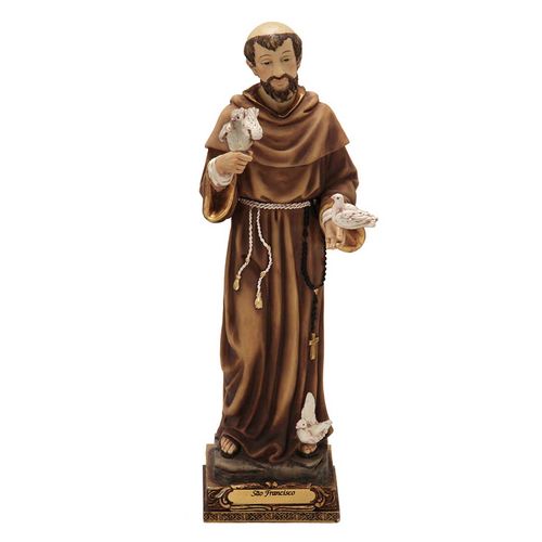 São Francisco Decorativo 20cm em Resina Mabruk