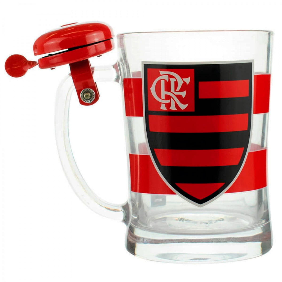 Caneca Campainha Flamengo 650ml em Vidro Mileno