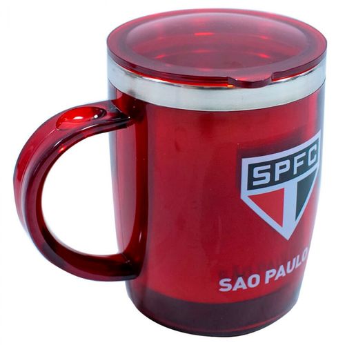 Caneca Térmica C/ Tampa São Paulo 450ml em Plástico e Inox Mileno
