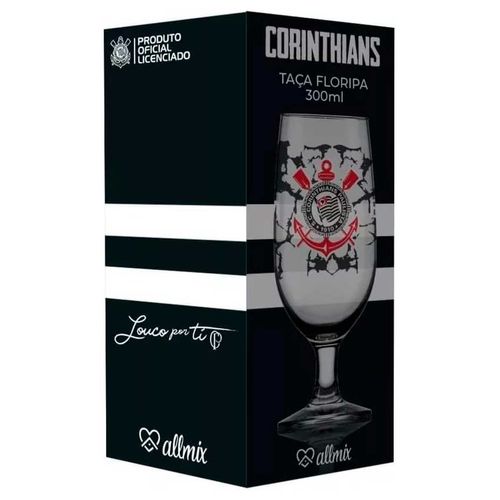 Taça Floripa Corinthians 300ml em Vidro ALLMIX