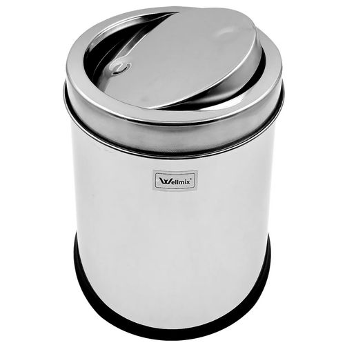 Lixeira Redonda C/ Tampa Basculante 12L em Aço Inox Wellmix