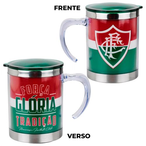 Caneca Térmica Fluminense 450ml em Aço Inox Mileno