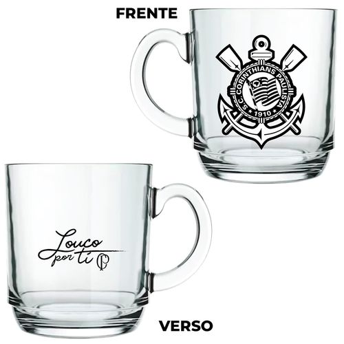 Caneca Corinthians 300ml em Vidro ALLMIX