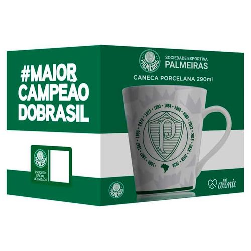 Caneca Palmeiras 290ml em Porcelana Allmix