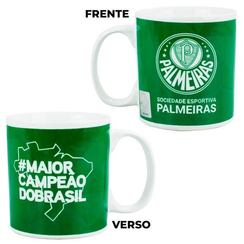 Caneca Palmeiras 320ml em Porcelana Mileno