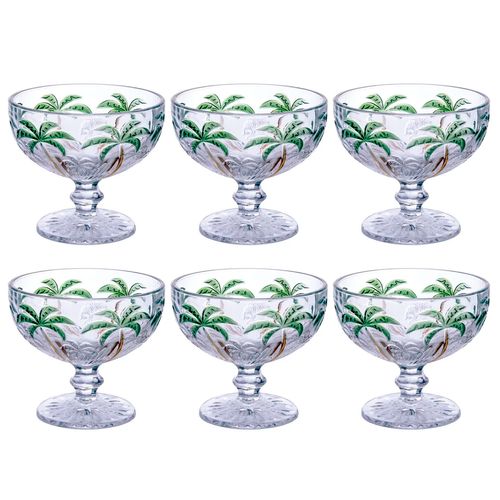 Jogo de Taças Coquetel Palm Tree 6 Peças 310ml em Vidro Kehome