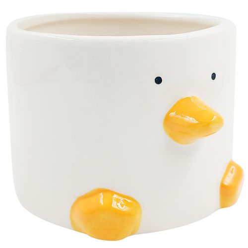 Cachepot Duck Decorativo 8,5x10,5cm em Porcelana Brascontinental
