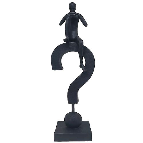 Homem Interrogação Decorativo 32cm em Resina Brascontinental