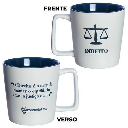 Caneca Profissão Direito 400ml em Cerâmica Zona Criativa