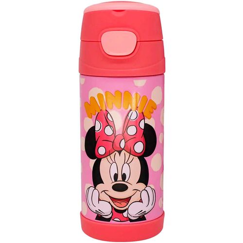 Garrafa Térmica Minnie Mouse C/ Canudo 350ml em Aço Inox Zona Criativa