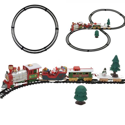 Trem Elétrico Natalino 20 Peças 89cm em Plástico Mabruk